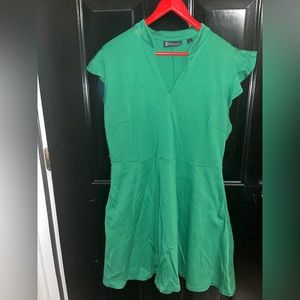 NY&Co Green Dress with Pockets & Flutter Sleeves  - XL